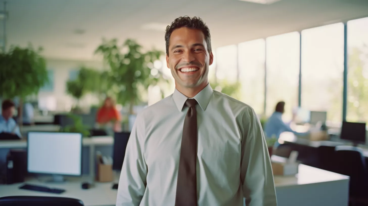 Business owner excited about marketing results